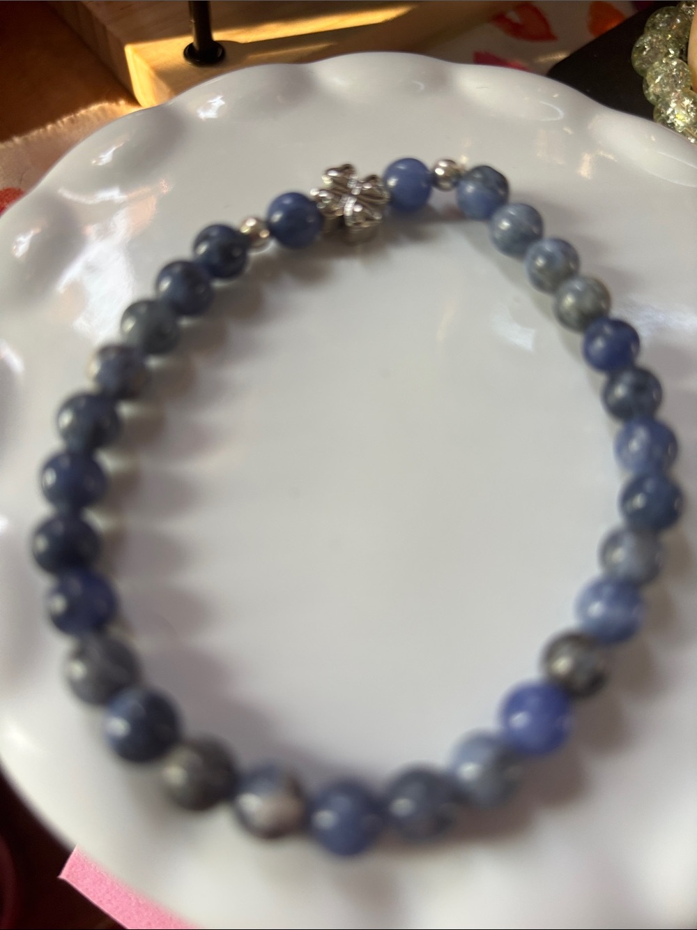 Blue Aventurine Beaded Stretch Bracelet